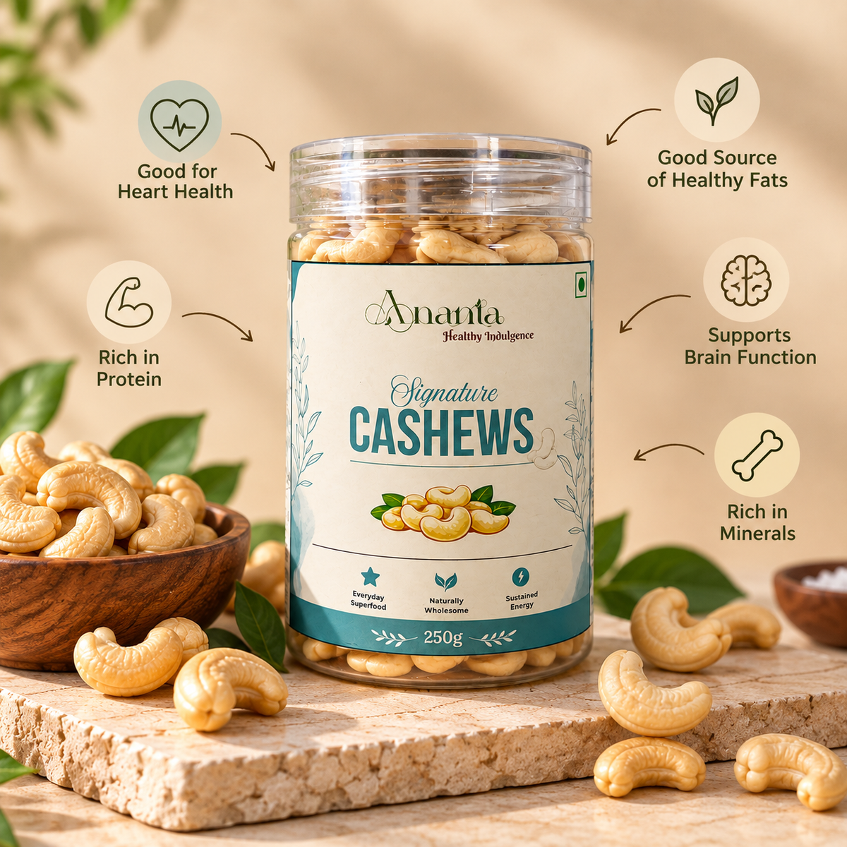 Salted Cashews - Premium Lightly Salted  Jumbo Cashews