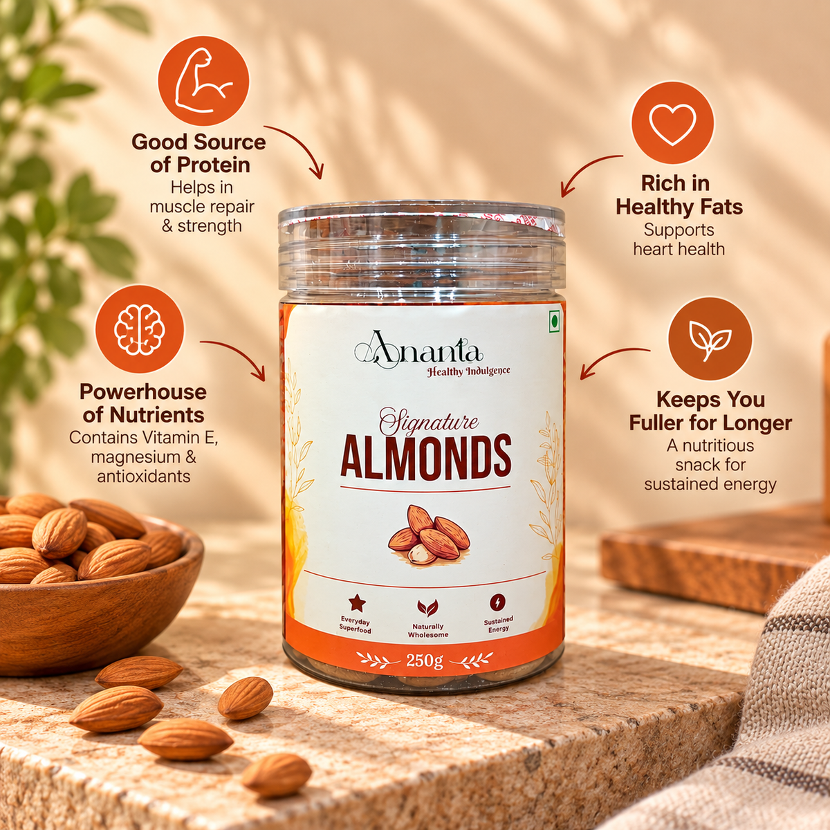 Salted Almonds - Premium Lightly Salted Almonds